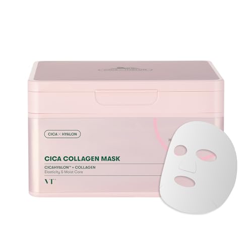 Amazon.com : VT COSMETICS CICA Pink Daily Mask 30 Sheets, 300Da Low Molecular Collagen for Skin Elasticity, Hydrating & Firming, Pink Collagen Essence, Korean Face Mask : Beauty & Personal Care