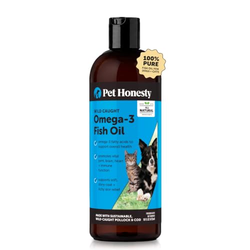 Amazon.com : Omega 3 Fish Oil for Dogs and Cats - Liquid Fish Oil for Dogs Skin and Coat Supplement, Dog Omega 3 Fish Oil Supplement EPA + DHA, Wild Caught Pollock & Cod Oil for Dogs for Skin + Coat Health (16oz) : Pet Supplies
