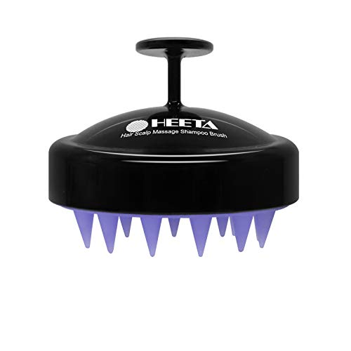 Amazon.com : HEETA Scalp Massager Hair Growth, Soft Silicone Scalp Scrubber Shampoo Brush for Exfoliation, Dandruff Removal Head Massage Stress Relax, Wet & Dry Use for Thick Thin Curly Hair Care, Black : Health & Household