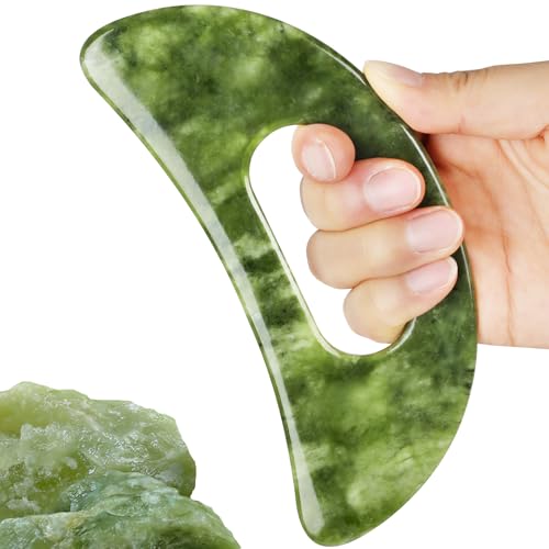 Amazon.com: CekPo Jade Stone Gua Sha Massage Tool Large Guasha Board with Handle Muscle Scraping Massage Tools Body Sculpting Anti Cellulite Spa Acupuncture Tools for Back Neck Leg Massage, Lymphatic Drainage : Health & Household