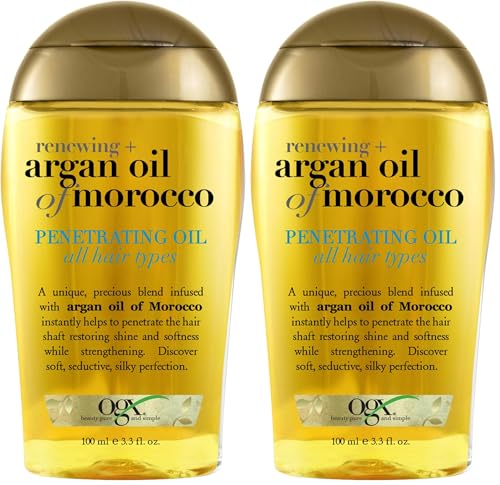 Amazon.com: OGX Renewing + Argan Oil of Morocco,Cold-Pressed Argan Oil for Hair Penetrating Treatment & Shine,Moisturizing & Strengthening Silky-Oil for All Hair Types,Paraben-& Sulfate Free,3.3 fl oz,(Pack of 2) : Beauty & Personal Care