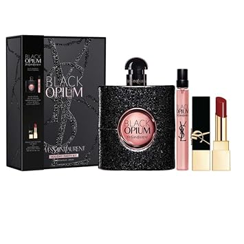 Amazon.com : Black Opium by Yves Saint Laurent for Women - 3 Pc Gift Set 3oz EDP Spray, 0.33oz EDP Spray (Mini), 0.04oz Rouge Pur Couture Lipstick - Nu Muse : Beauty & Personal Care