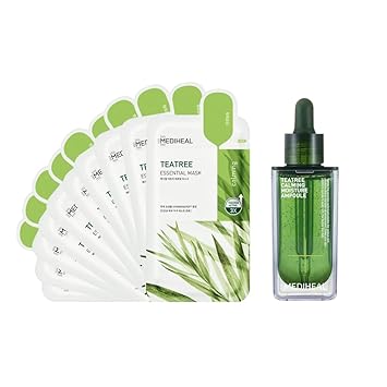 Amazon.com : Mediheal Tea Tree Skincare Duo: Essential Sheet Mask & Calming Moisture Ampoule : Beauty & Personal Care