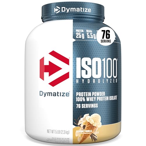 Amazon.com: Dymatize ISO 100 Whey Protein Powder with 25g of Hydrolyzed 100% Whey Isolate, Vanilla 5 Pound, Package may vary : Health & Household