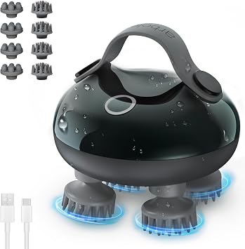 Amazon.com: arboleaf Scalp Massager Electric, Portable Head Massager Scalp Stress Relax, Waterproof 6 in 1 Hair Massage with 8 Removable Claws, Rechargeable Hair Head Scratcher, Gift for Dad Mom : Health & Household