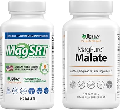 Amazon.com: Jigsaw Health Bundle | MagSRT, 240 Tablets, and MagPure Malate, 120 Capsules : Health & Household