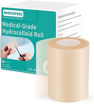 Amazon.com: Hydrocolloid Roll for Wound Care Gentle Self-Adhesive 2in x 5ft | Skin-Friendly Waterproof Hydrocolloid Bandages with Flexible Fit for Minor Wounds, Blisters, Pimples, and Friction : Industrial & Scientific