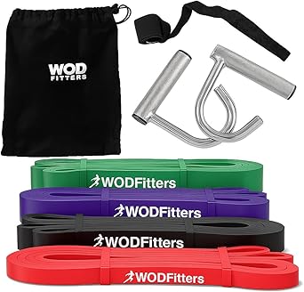 Amazon.com: WODFitters Pull-Up Assistance Bands Home Gym Set – 4 Resistance Bands with Handles & Door Anchor – Full-Body Workout, Home Gym & Stretching – Durable Powerlifting Bands for Men & Women : Sports & Outdoors