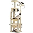Amazon.com : Ouritsu Cat Tree, 73.6 inch Tall Cat Climbing Tower for Large Cat Indoor with 2 Large Condos, 2 Widened Perches, Sisal Covered Scratching Posts, 2 Hammocks, Light Gray, XLF001GA : Pet Supplies