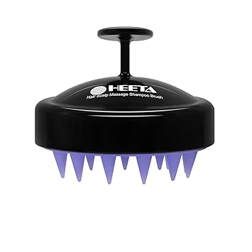Amazon.com : HEETA Scalp Massager Hair Growth, Soft Silicone Scalp Scrubber Shampoo Brush for Exfoliation, Dandruff Removal Head Massage Stress Relax, Wet & Dry Use for Thick Thin Curly Hair Care, Black : Health & Household