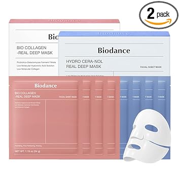 Amazon.com : BIODANCE Best Mask Duo: Bio-Collagen & Ceramide Panthenol Real Deep Mask Set, Firming, Hydrating, Face Mask Bundle for Glass Skin, Korean Skincare Set, Korean Skin Care, Facial Mask Set : Beauty & Personal Care
