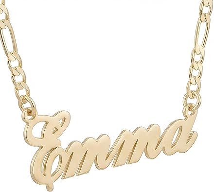 Amazon.com: Beleco Custom Name Necklace 18k Gold/Rose Plated or Silver Plated - Personalized Name Necklace : Clothing, Shoes & Jewelry