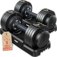 Amazon.com : HAKENO 15 Weight in 1 Adjustable Dumbbell 24KG/53LB with Fast Automatic Adjustable and Weight Plate for Body Workout Home Gym (24kg/53lb) 2pcs : Sports & Outdoors