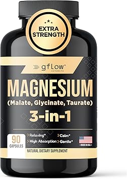Amazon.com: Gflow Vitamins Magnesium 3-in-1 - Magnesium Malate, Glycinate and Oxide in one Formula for Sleep and Calm | Made in The USA : Health & Household
