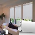 Amazon.com: Yoolax Motorized Blinds with Remote, Blackout Smart Roller Shades Work with Alexa, Google, Apple Home, Custom Waterproof Automatic Shades with Voice Control for Dining Room (Vinyl Dark Gray) : Home & Kitchen