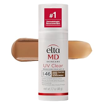 Amazon.com: EltaMD UV Clear Deep Tinted Face Sunscreen, Oil-Free Face Moisturizer with SPF 46, Dermatology Tinted Moisturizer, Facial Travel Size Sunscreen with Zinc Oxide, 1.7 oz Pump : Everything Else