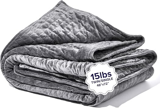 Amazon.com: Gravity Weighted Blankets for Adults, 15lbs Grey (48" x 72", Twin/Single) - Heavy Comfort Cotton Blanket with Glass Beads - Utra-Soft Premium Breathable Microfiber Duvet Cover - Machine Washable : Home & Kitchen