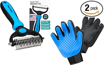 Amazon.com: Maxpower Planet Hair Brush & Grooming Gloves for Dogs and Cats - Blue