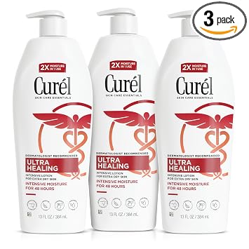 Amazon.com : Curel Ultra Healing Intensive Fragrance-Free Lotion For Extra-Dry Skin, Dermatologist Recommended, Ideal for Sensitive Skin, Cruelty Free, Paraben Free, 13 Oz, Pack of 3 : Beauty & Personal Care